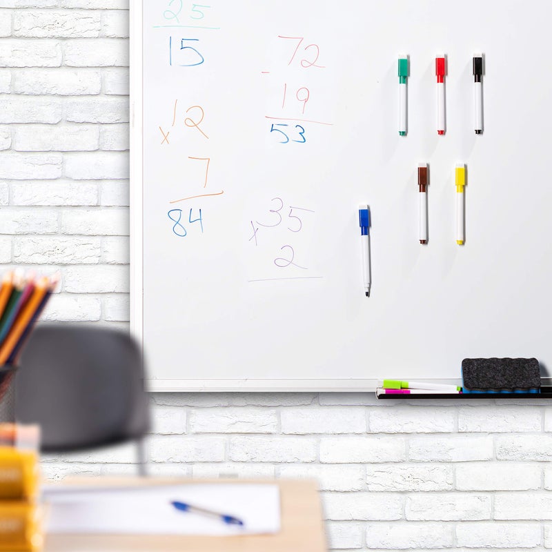Manaloom Magnetic Dry-Erase Markers, Whiteboard Erasable Markers with Eraser Caps | Low Odor Dry Erase Marker | for Office, School | Black, Pack of 24 - Image 3